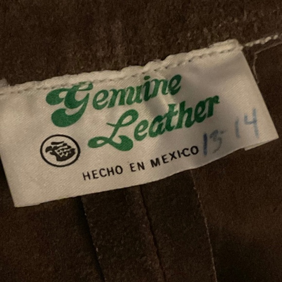 Darling, True Vintage 1970’s Genuine Leather snap button brown skirt - Picture 6 of 12